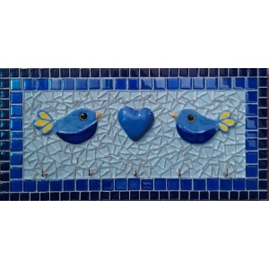 Bird Key holder - Blue birds
